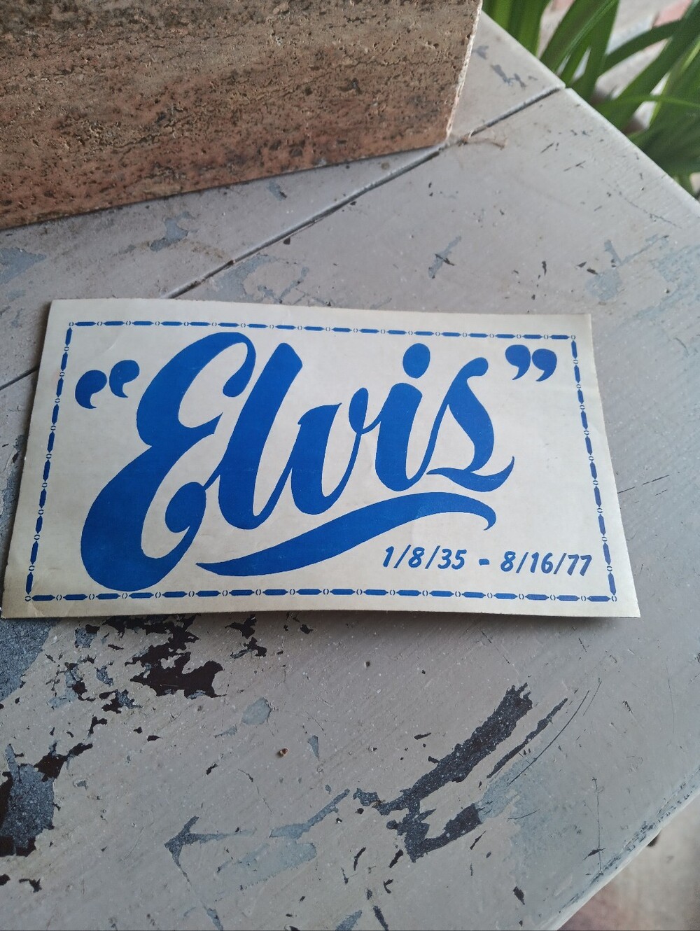 Vintage 70s Elvis Sticker 6.5 Inches